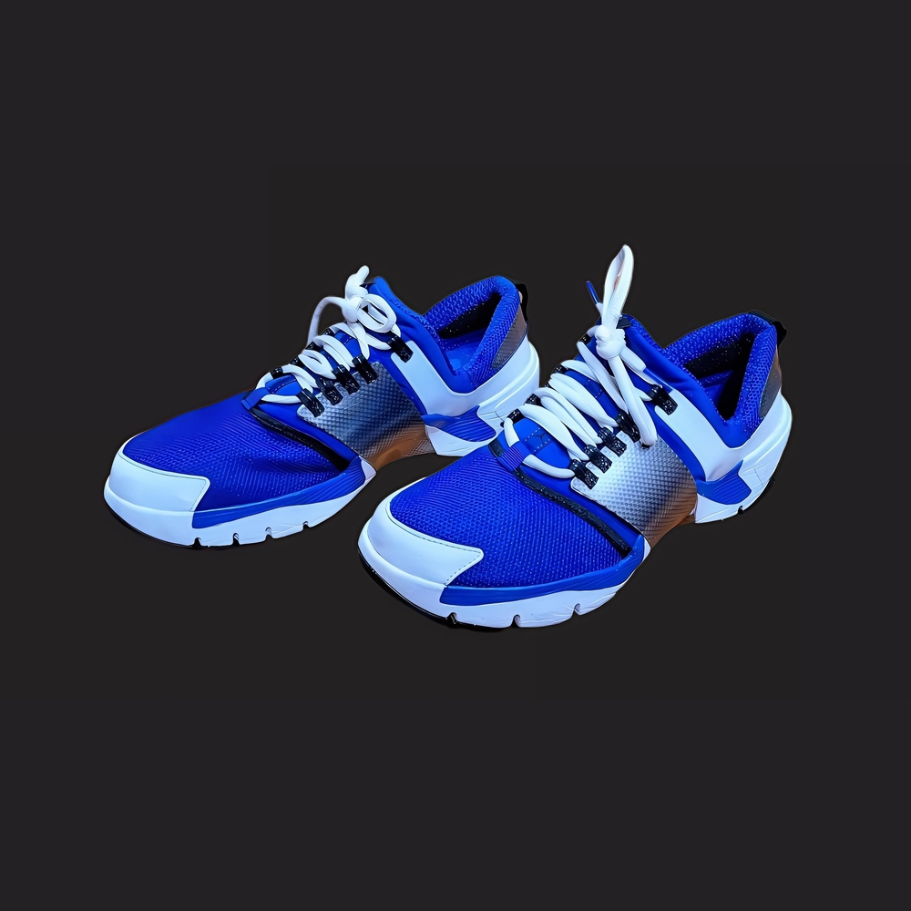 Blue and White Athletic Sneakers